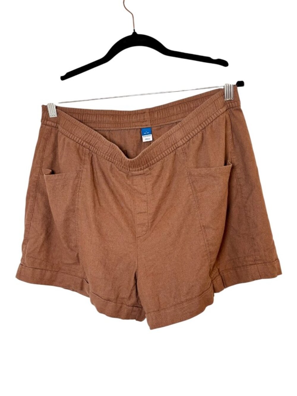 Old Navy Date Palm Brown High-Rise Linen Blend Shorts 3.5" Inseam Size Large